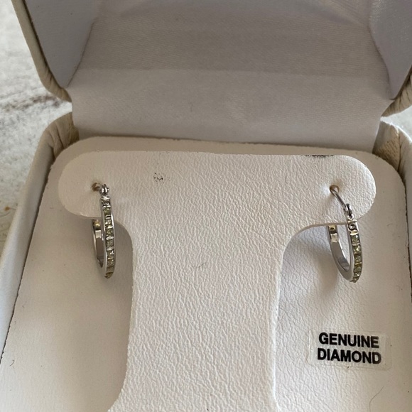 Diamond Hoop Earrings - Picture 2 of 4